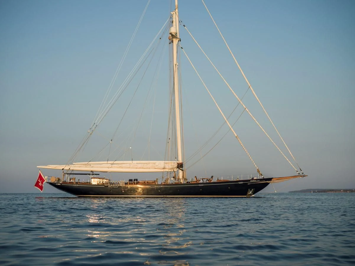 a boat sailing on the water aboard ALEXA OF LONDON Yacht for Sale