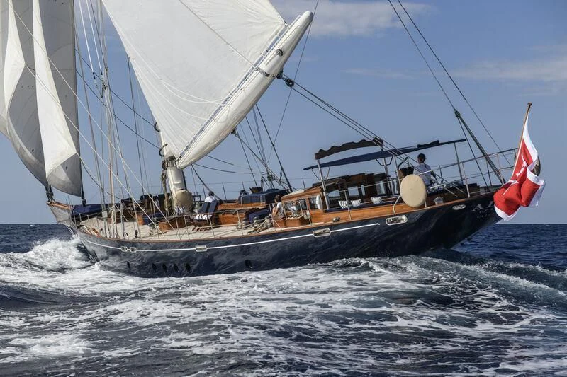 a boat sailing on the sea aboard ALEXA OF LONDON Yacht for Sale