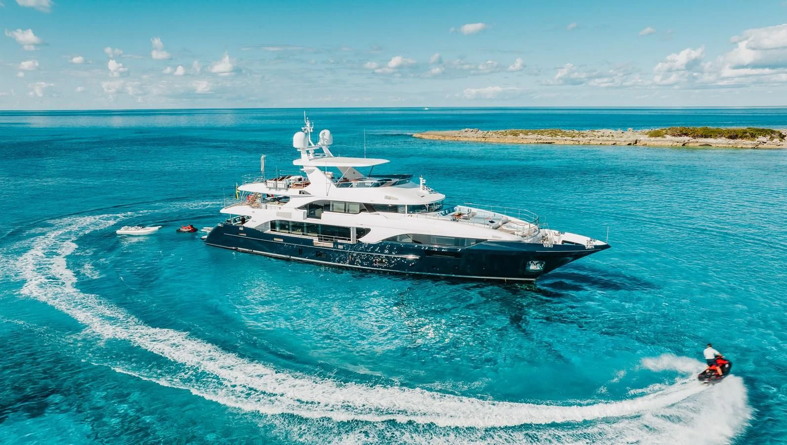a boat in the water aboard COFINA Yacht for Sale