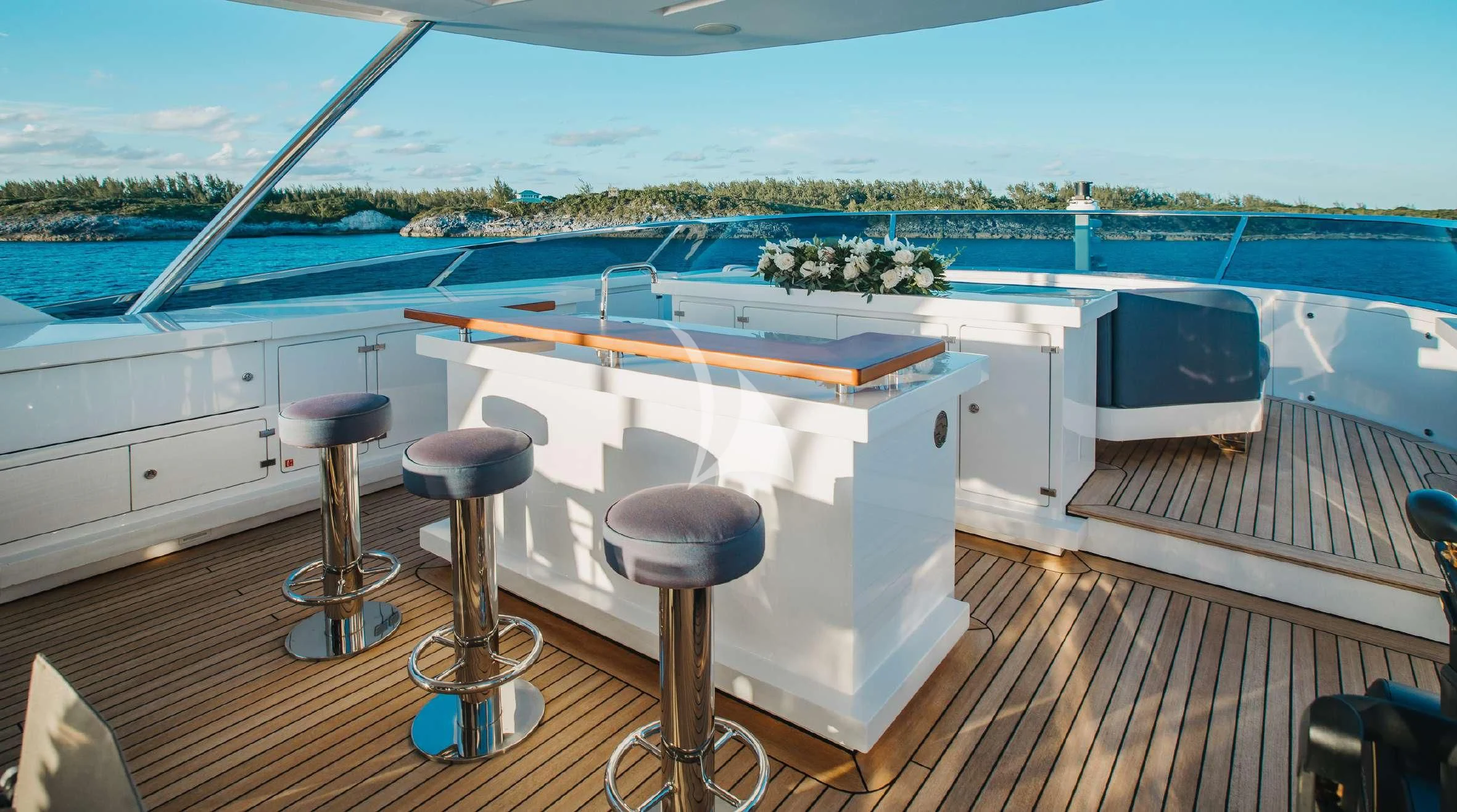 a boat on a deck aboard COFINA Yacht for Sale