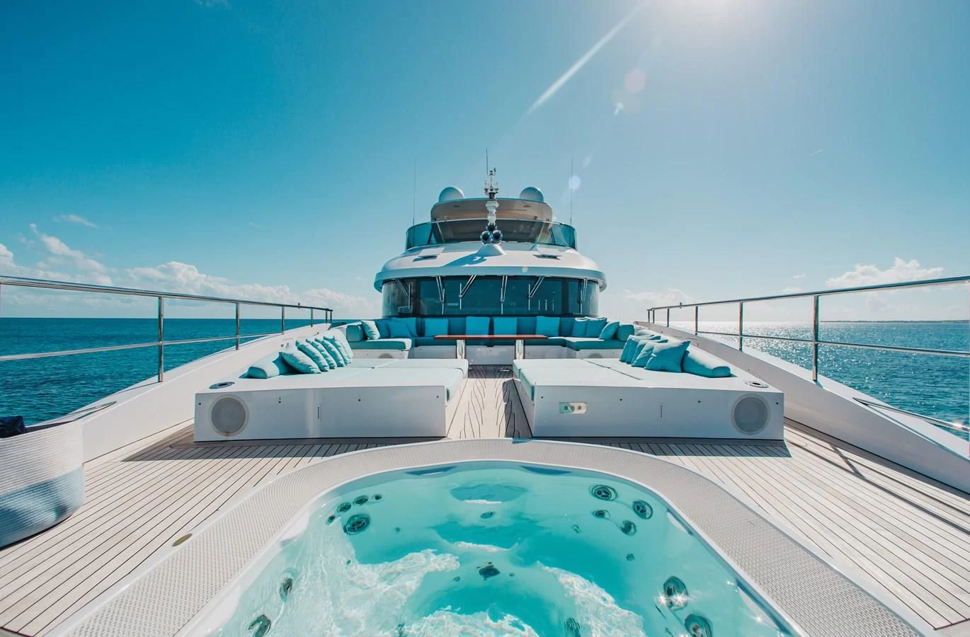 a boat on a deck aboard COFINA Yacht for Sale