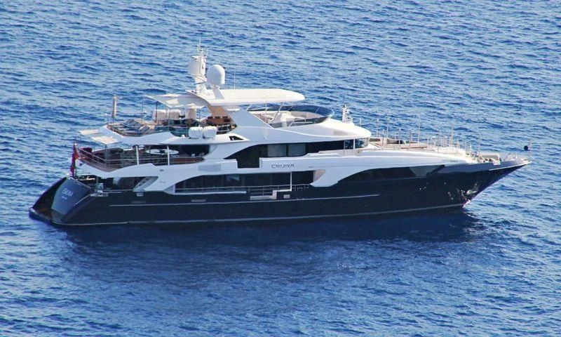 a large white boat in the water aboard COFINA Yacht for Sale