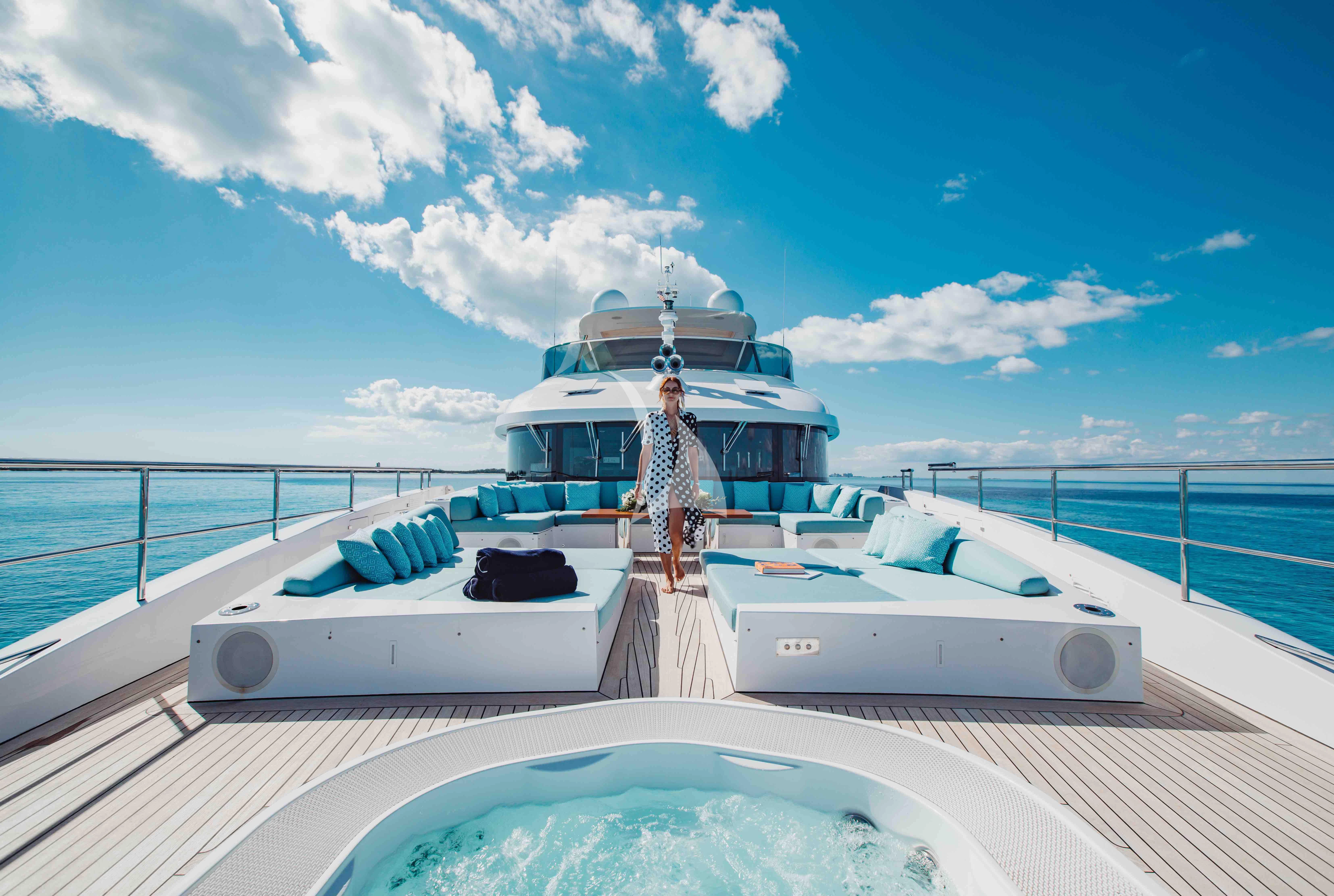 a boat on a deck aboard COFINA Yacht for Sale