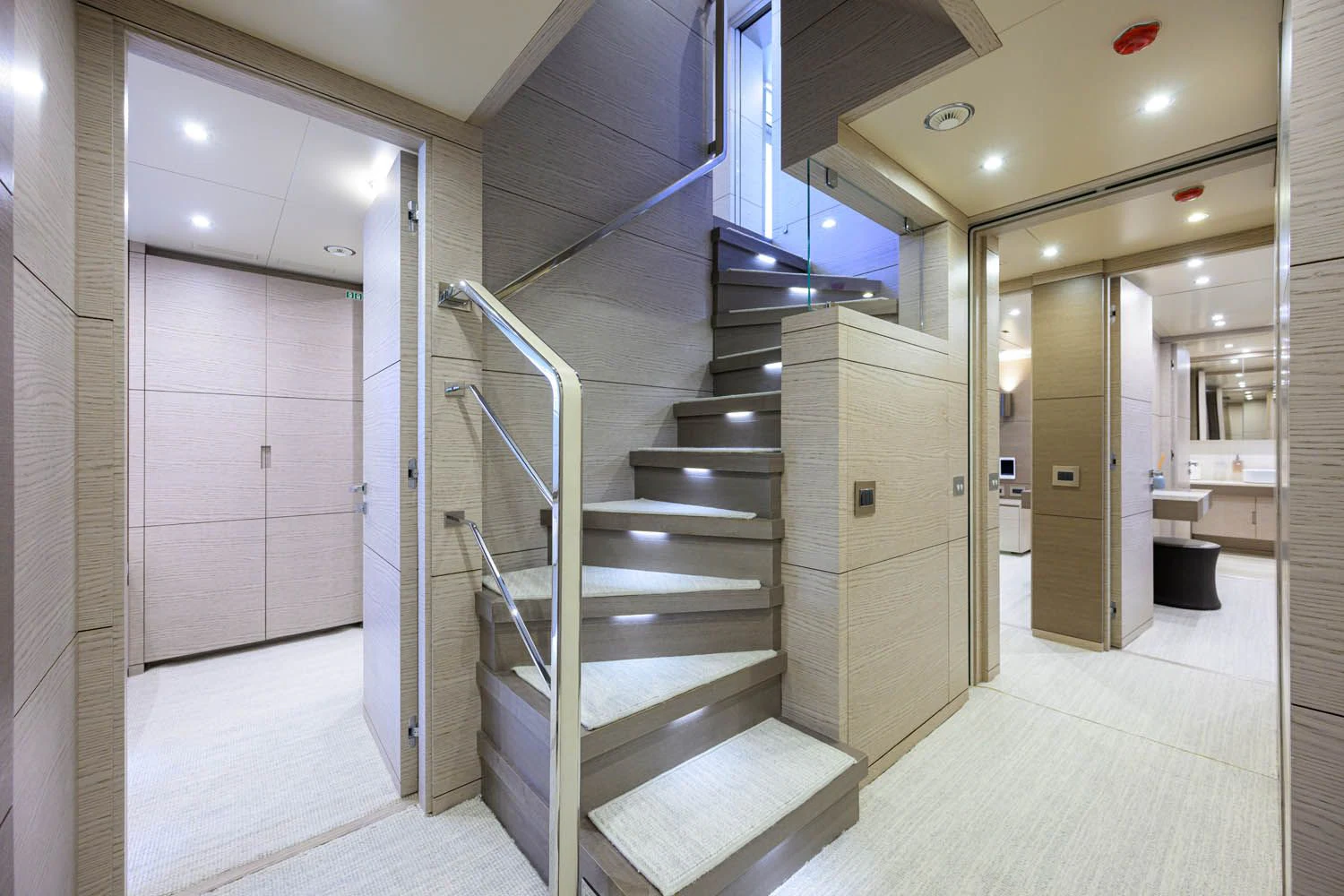 a modern looking bathroom aboard COFINA Yacht for Sale