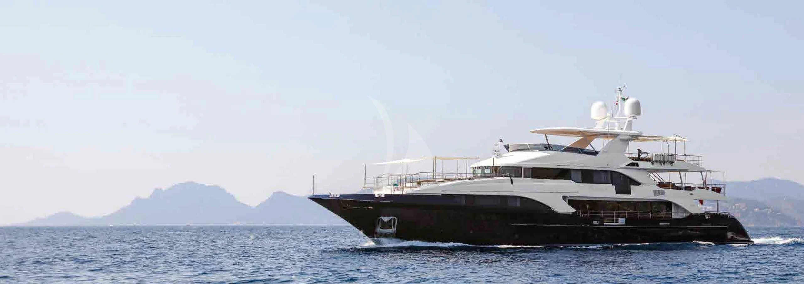 a large boat in the water aboard COFINA Yacht for Sale