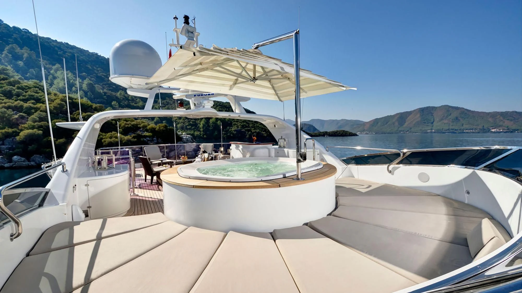 a boat on the water aboard QUEST R Yacht for Sale