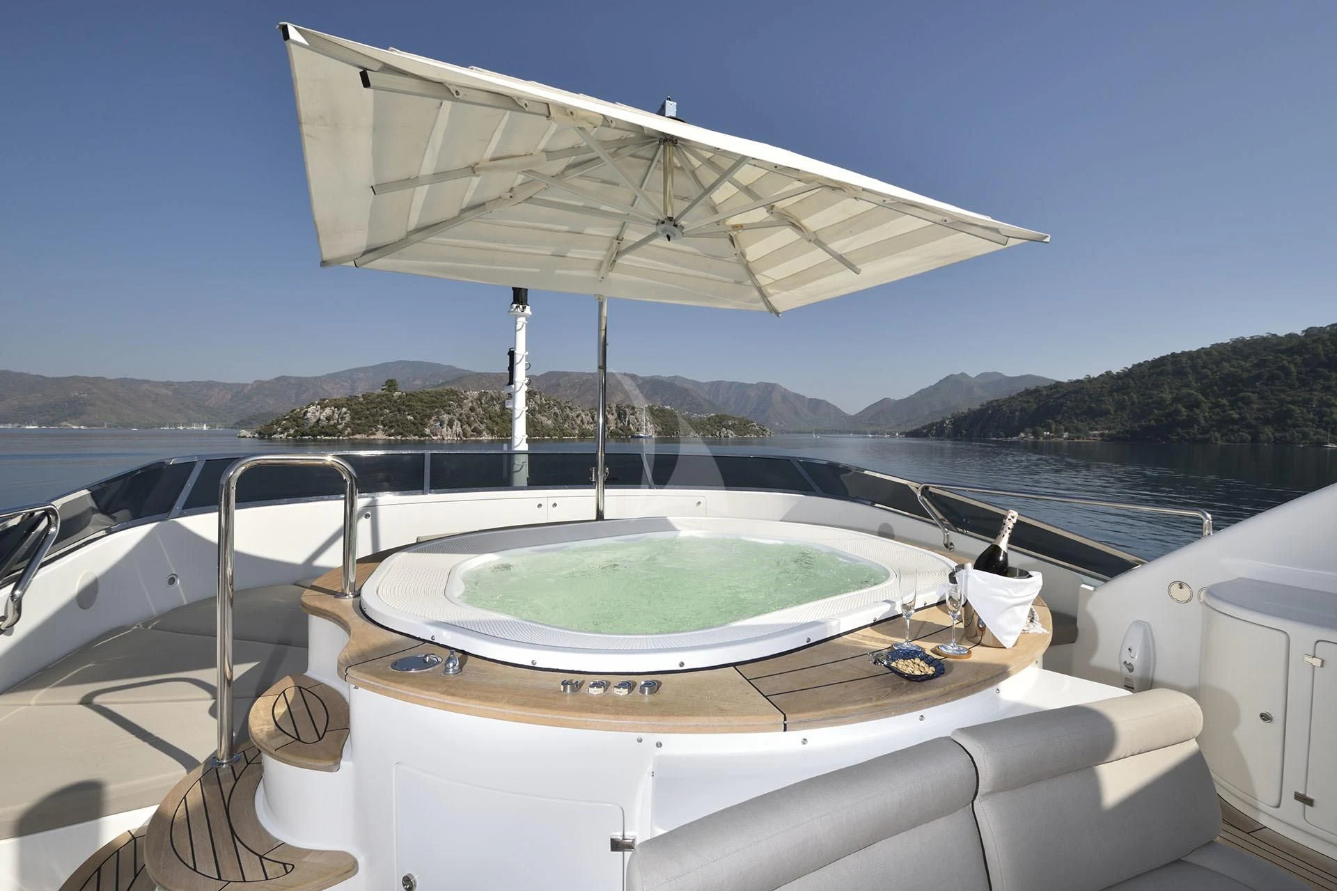 a boat on the water aboard QUEST R Yacht for Sale