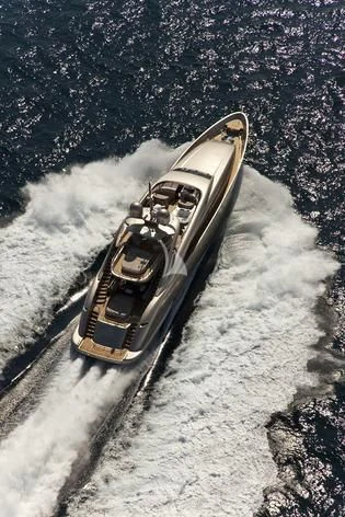 a space ship in the water aboard SOIREE Yacht for Sale