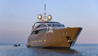 a large ship in the water aboard SOIREE Yacht for Sale