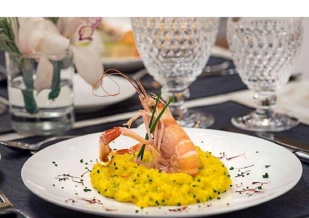 a plate with food on it aboard IRENE'S Yacht for Sale