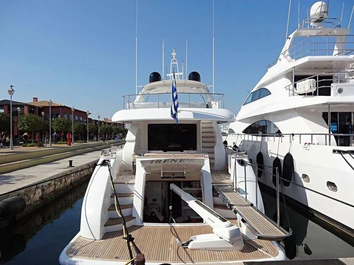 a couple of boats are parked next to each other aboard IRENE'S Yacht for Sale