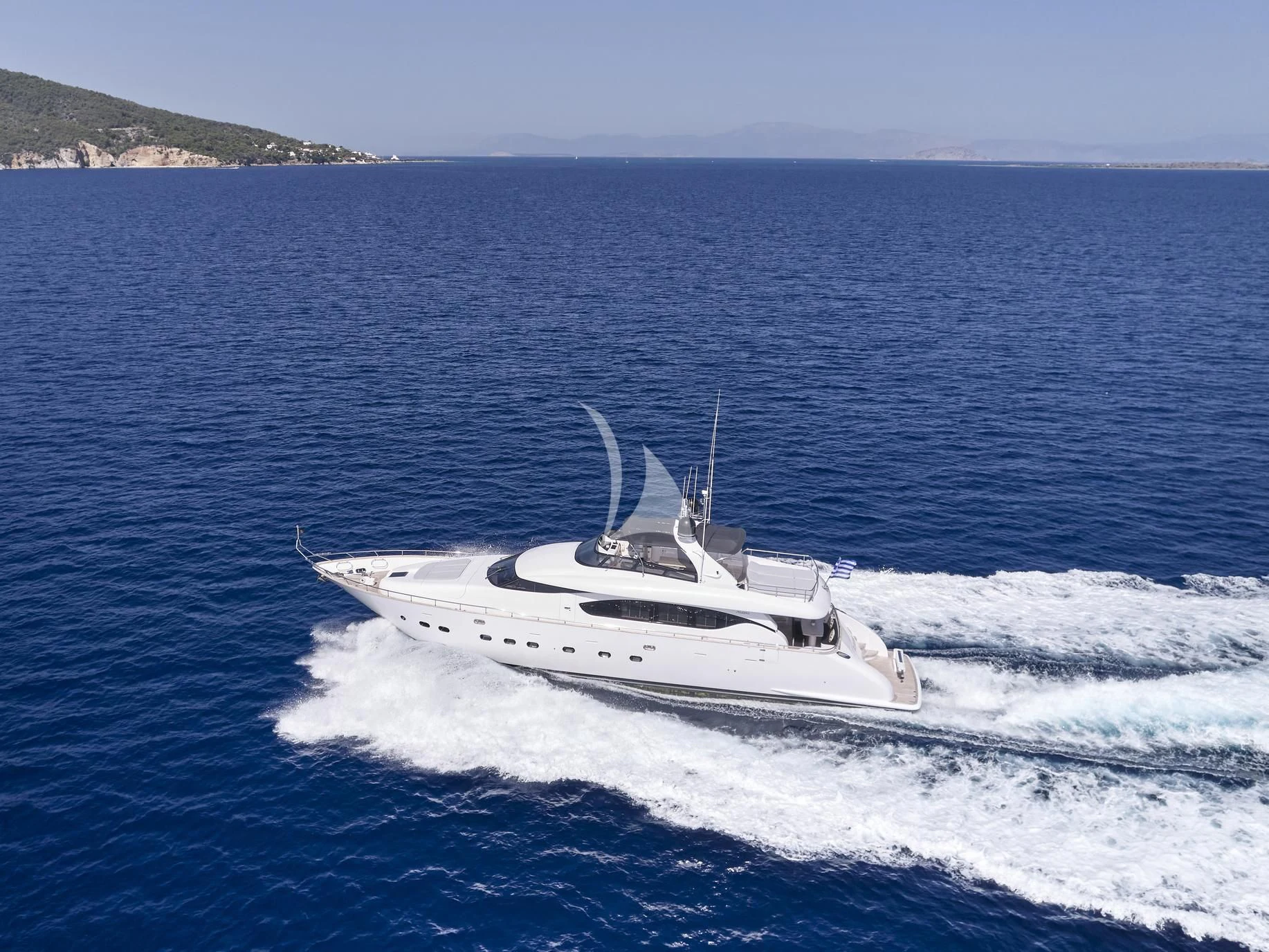 a white boat on the water aboard IRENE'S Yacht for Sale