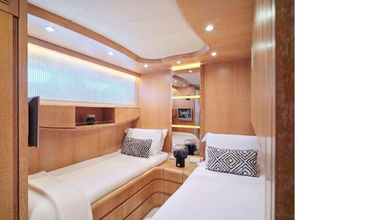 a room with two beds aboard IRENE'S Yacht for Sale