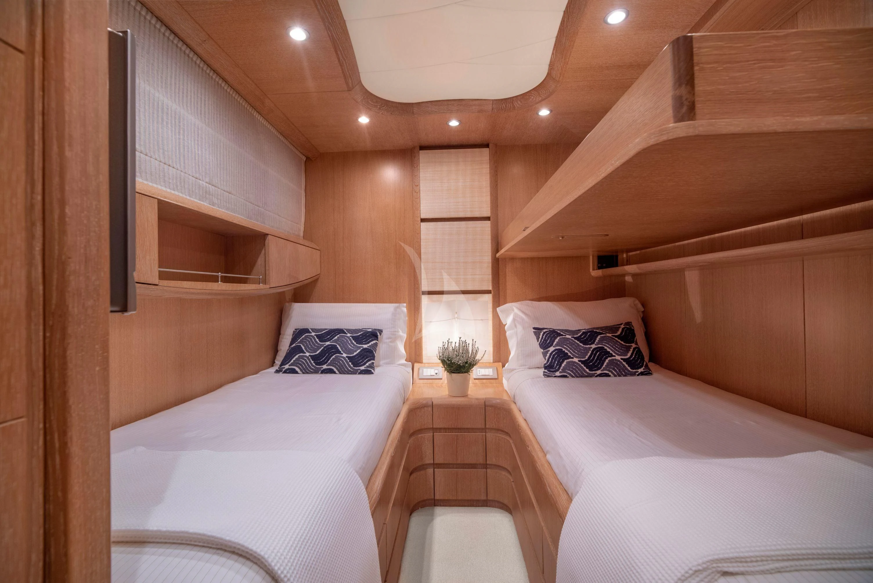 a room with two beds aboard IRENE'S Yacht for Sale