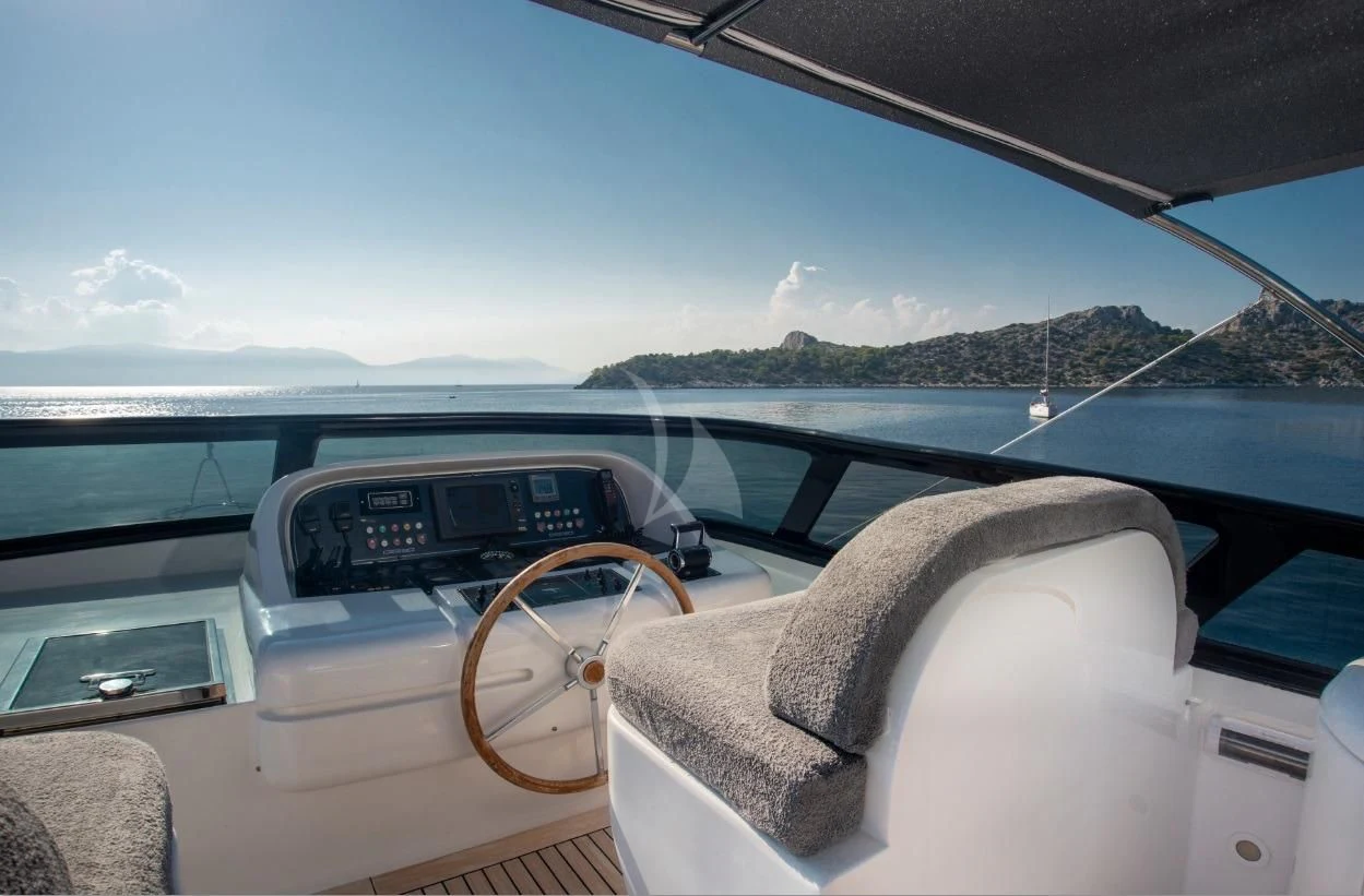 the interior of a car aboard IRENE'S Yacht for Sale