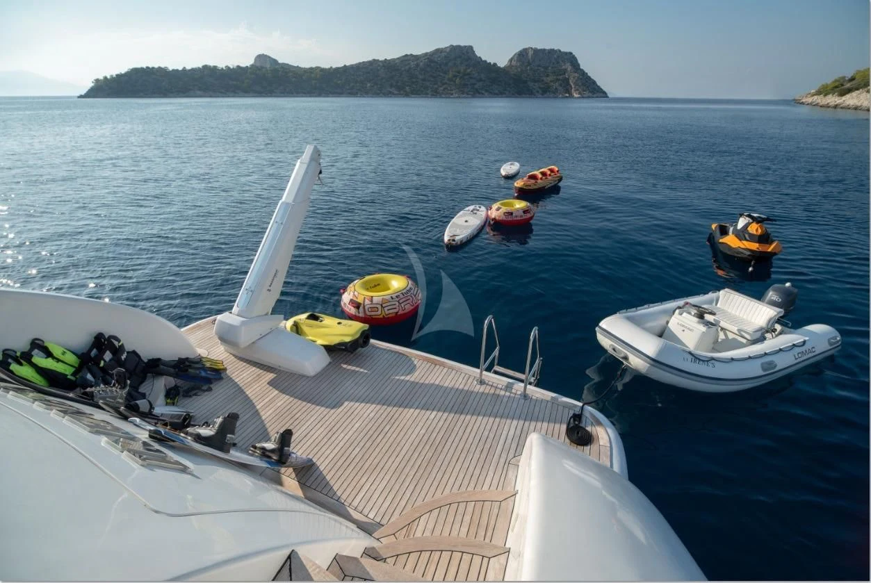 a group of boats on a lake aboard IRENE'S Yacht for Sale