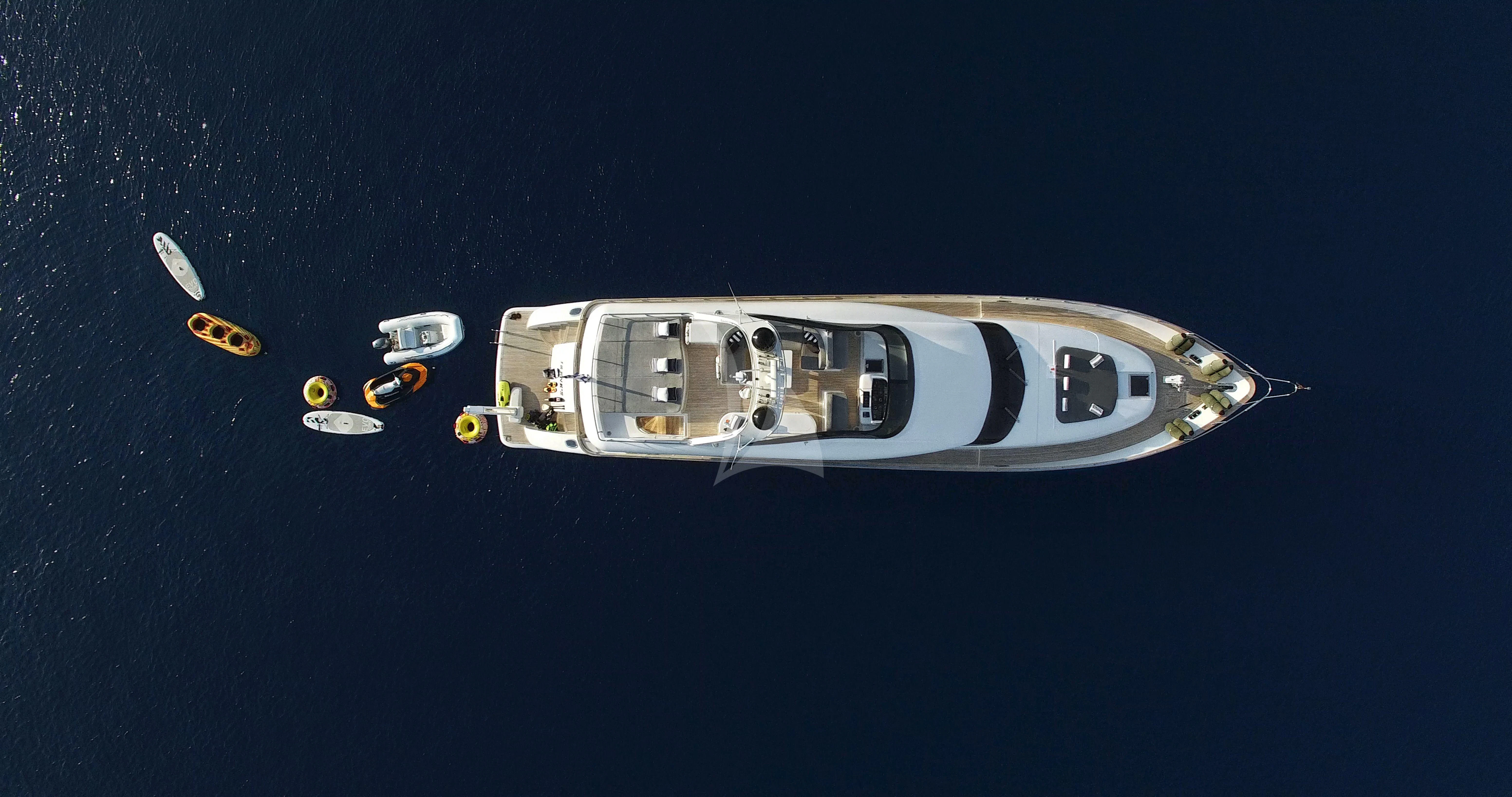 a group of cars in the sky aboard IRENE'S Yacht for Sale