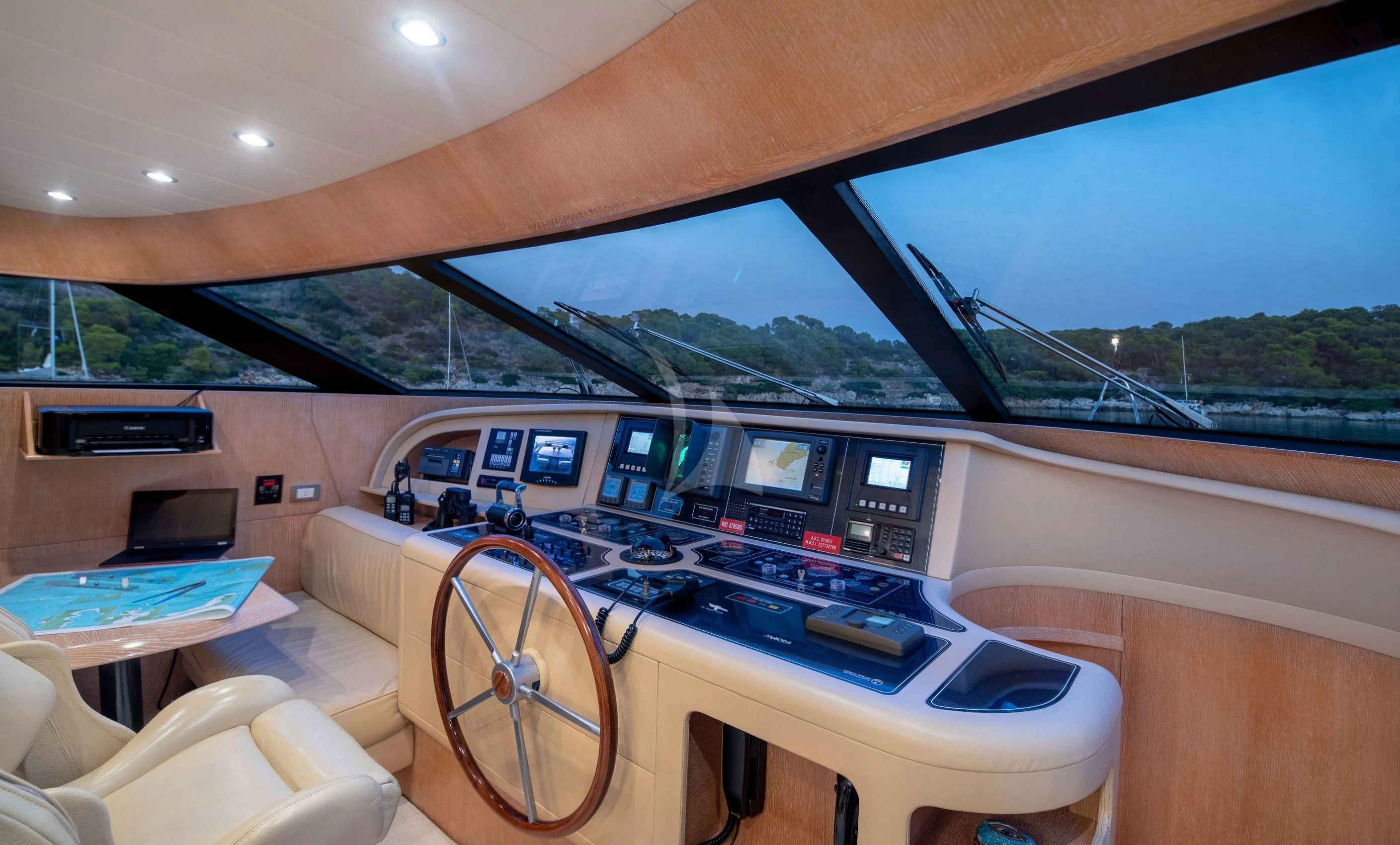 inside of a car aboard IRENE'S Yacht for Sale