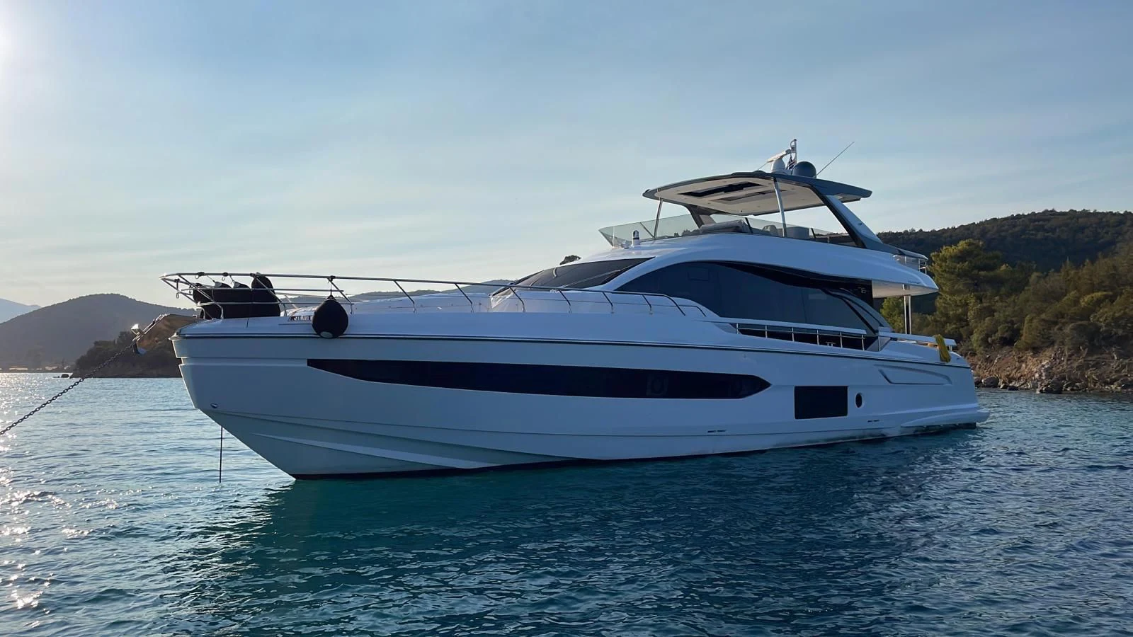 a white yacht in the water aboard SUN LIFE Yacht for Sale