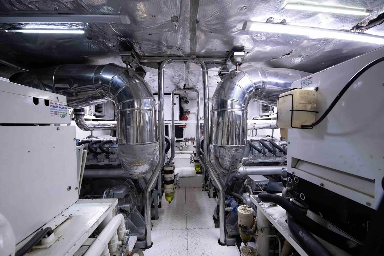 a large room with machinery aboard STOLI Yacht for Sale