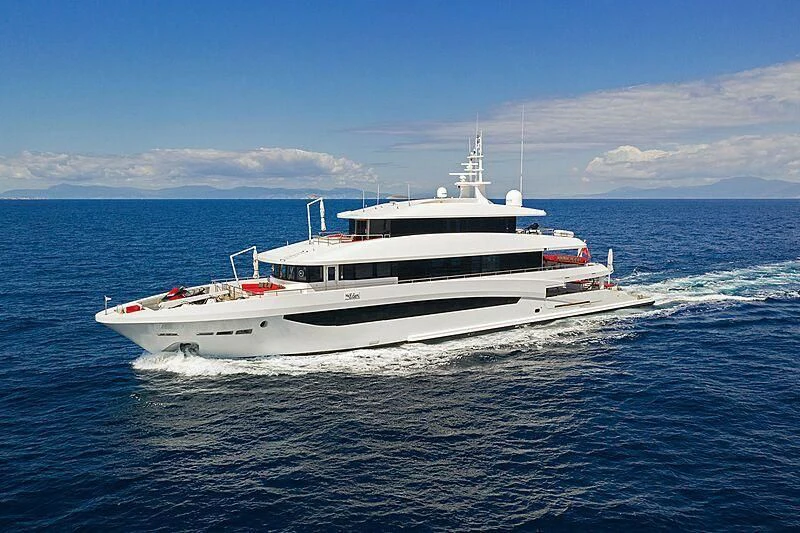 a white boat in the water aboard MY EDEN Yacht for Sale