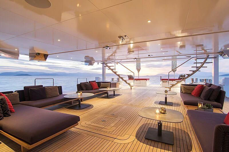 a large room with a large pool aboard MY EDEN Yacht for Sale