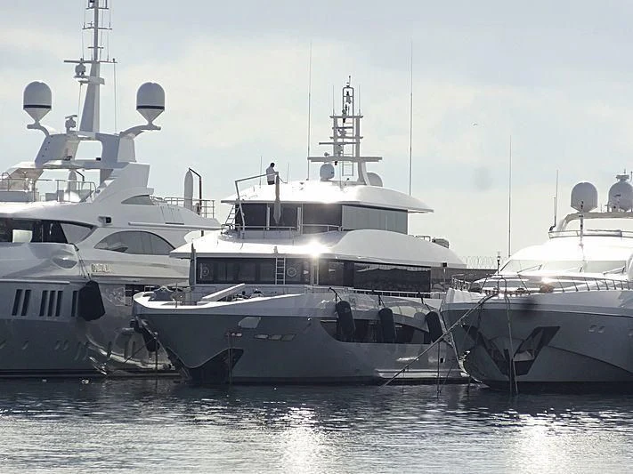 a group of boats in the water aboard MY EDEN Yacht for Sale
