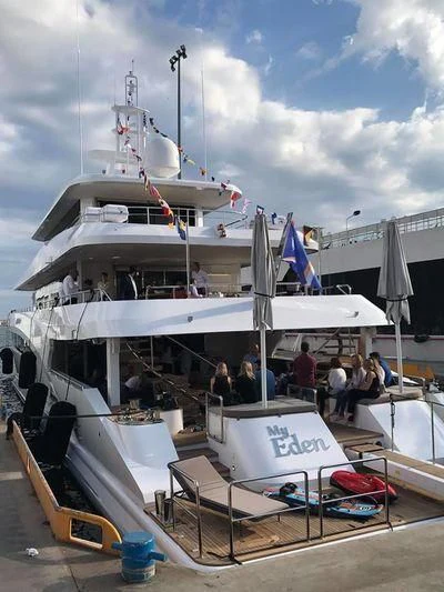 a boat on a trailer aboard MY EDEN Yacht for Sale