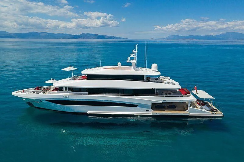 a white yacht in the water aboard MY EDEN Yacht for Sale