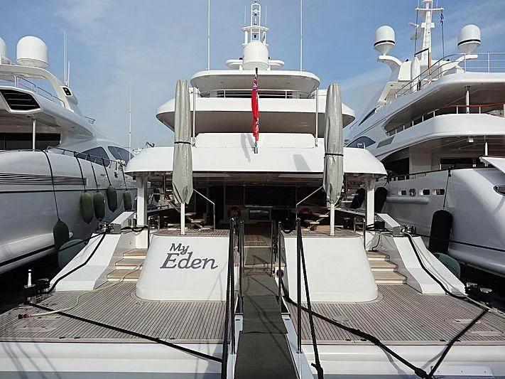 a deck with several boats aboard MY EDEN Yacht for Sale