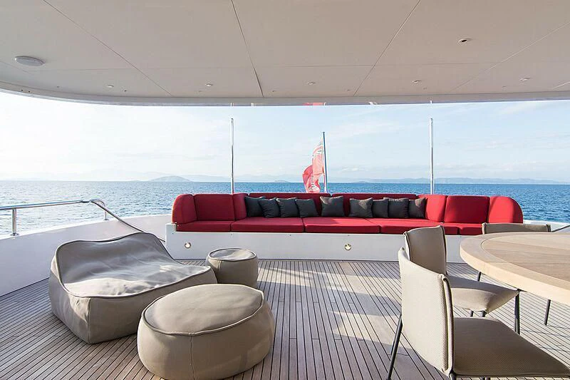 a boat on a deck aboard MY EDEN Yacht for Sale