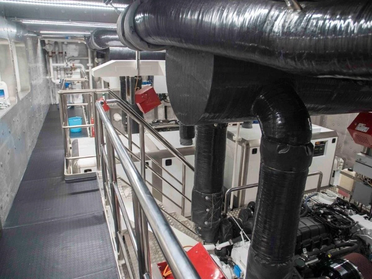 a close-up of a machine aboard OCEAN KING 130 Yacht for Sale