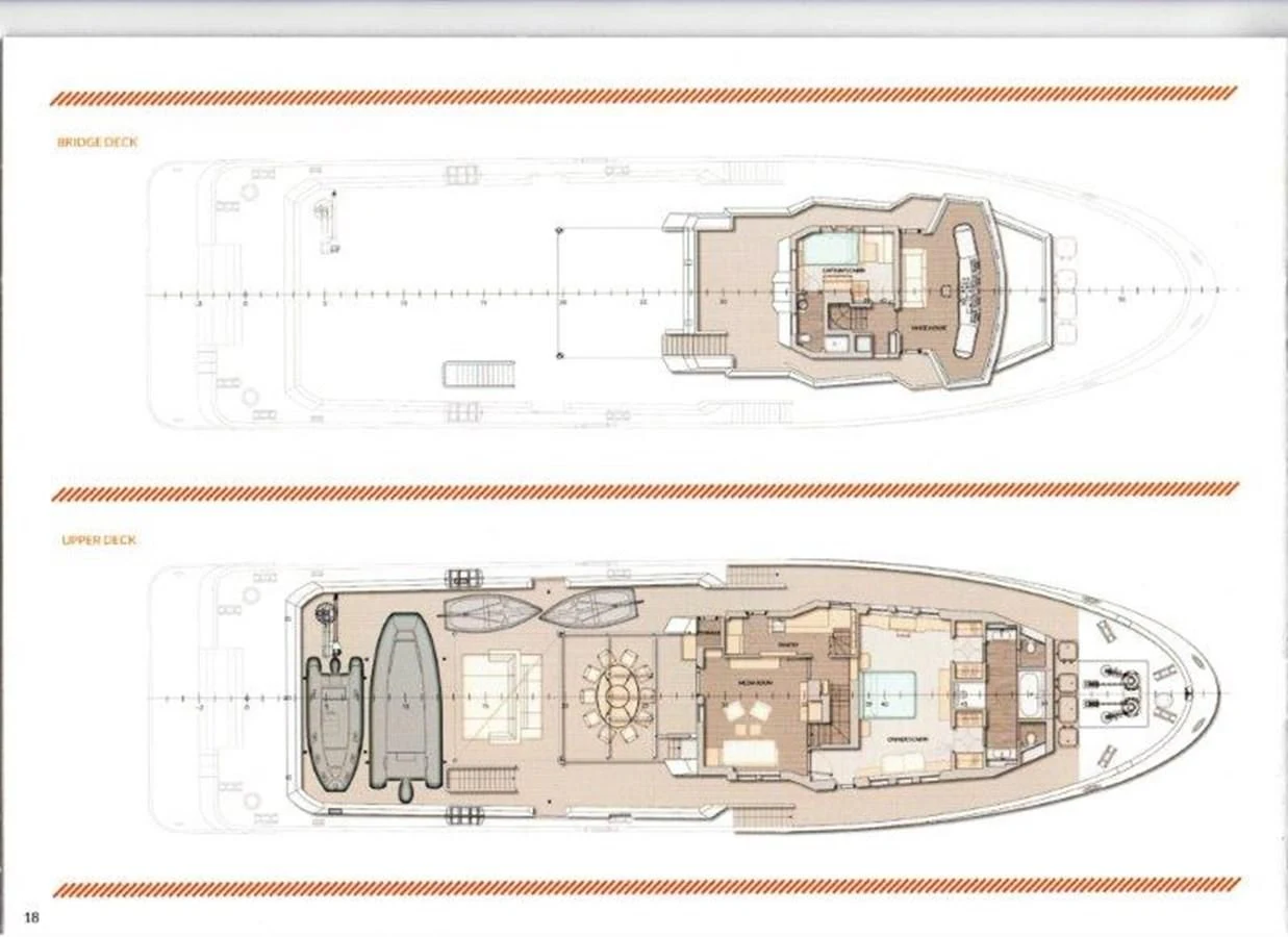 diagram, engineering drawing aboard OCEAN KING 130 Yacht for Sale