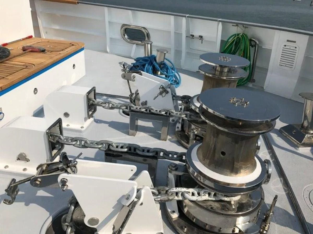 a close-up of a machine aboard OCEAN KING 130 Yacht for Sale