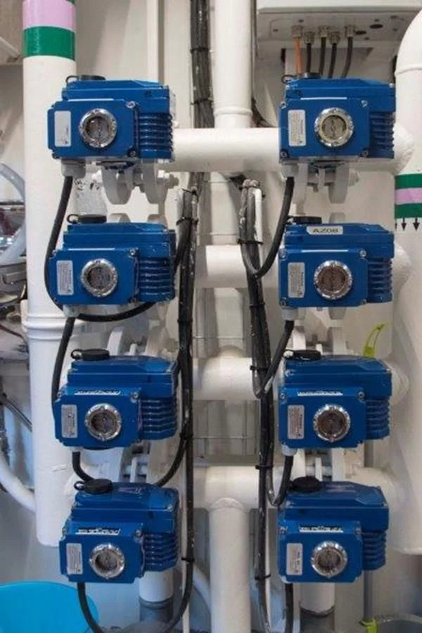a group of electrical devices aboard OCEAN KING 130 Yacht for Sale