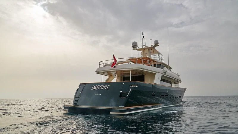 a boat in the water aboard IMAGINE Yacht for Charter