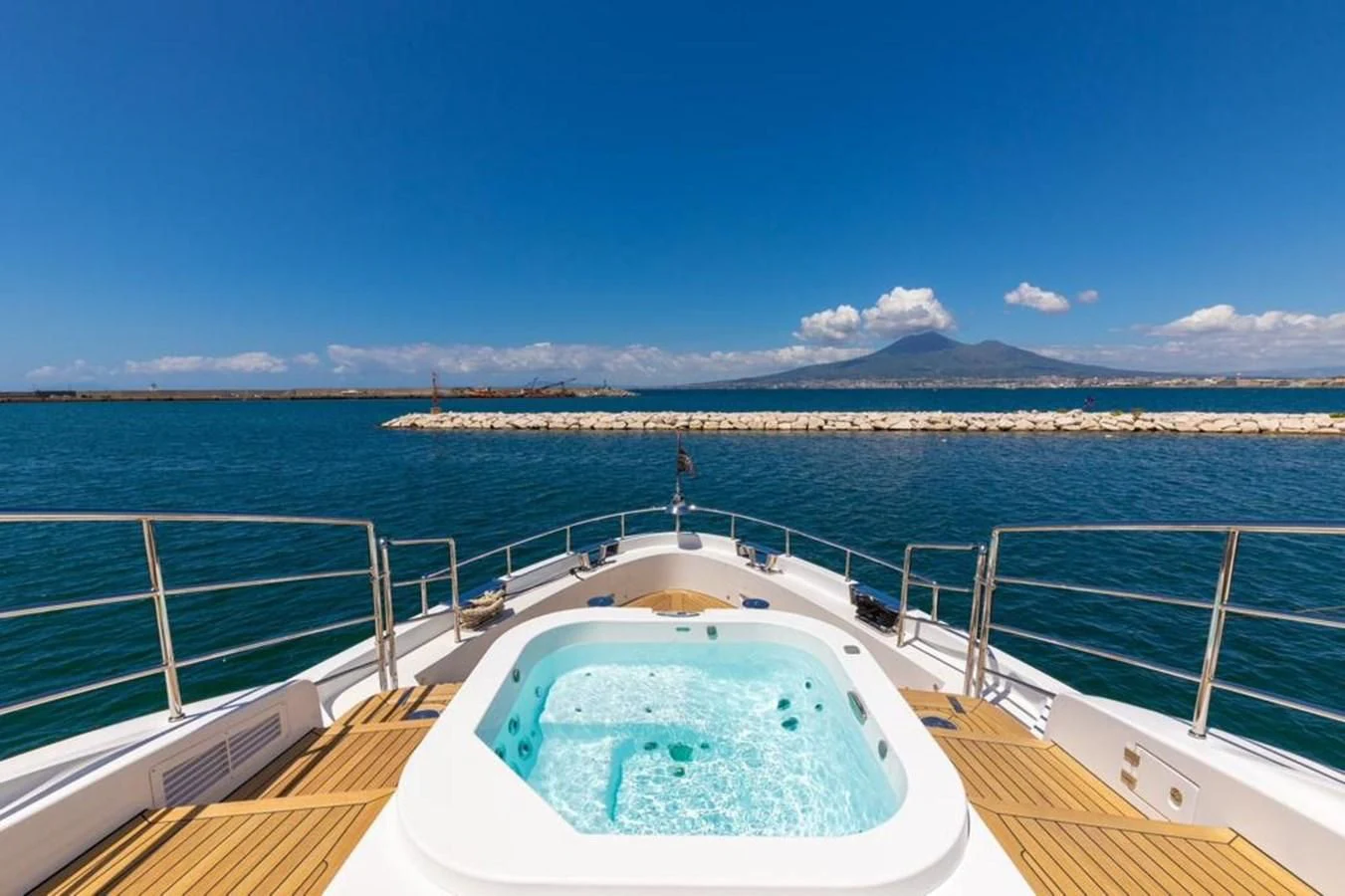 a pool on a boat aboard UNDICI Yacht for Sale