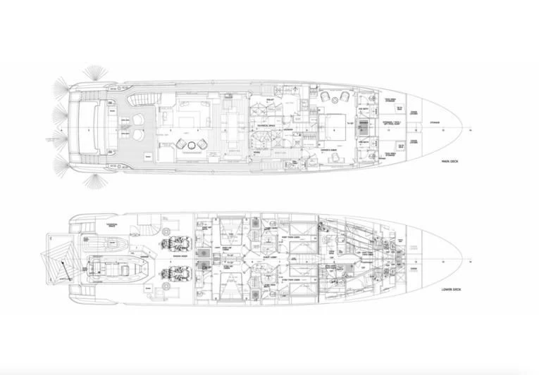 diagram aboard UNDICI Yacht for Sale