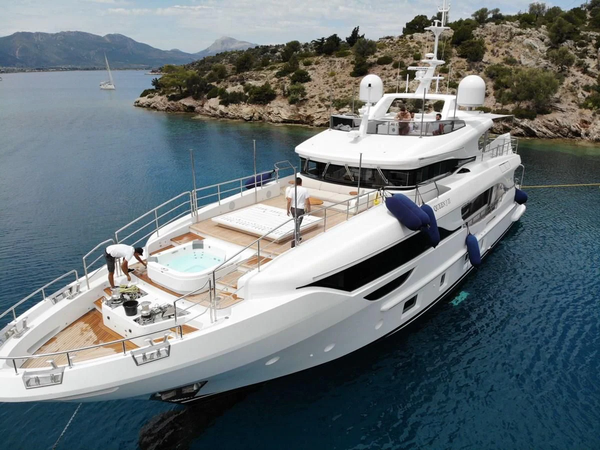 a boat in the water aboard UNDICI Yacht for Sale