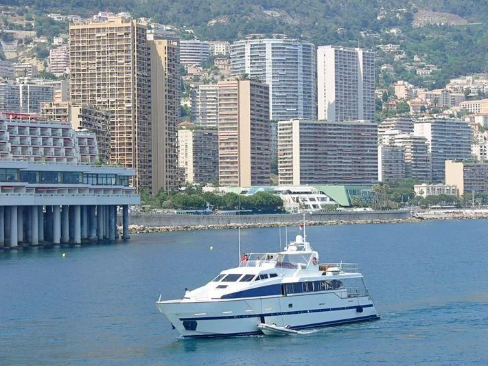 a white boat on water aboard AZURE RHAPSODY Yacht for Sale