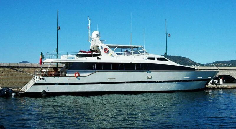 a large white yacht aboard AZURE RHAPSODY Yacht for Sale