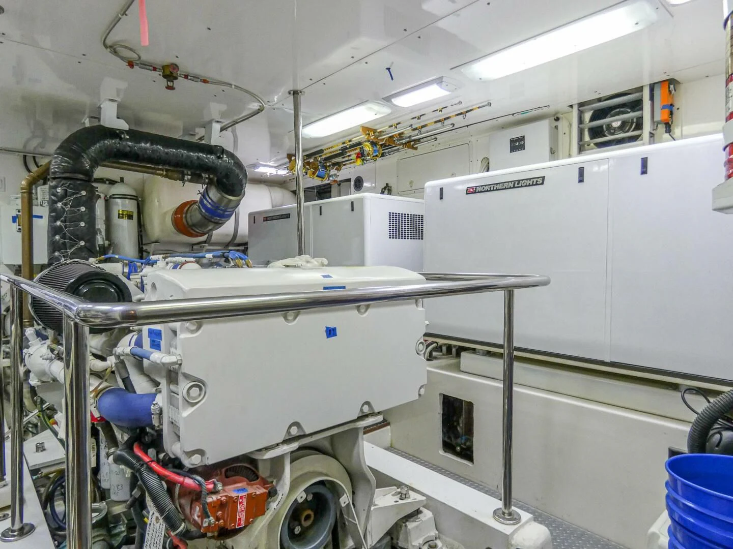 a room with machinery aboard IIWII Yacht for Sale