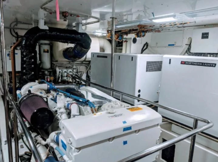 a machine with a large machine aboard IIWII Yacht for Sale