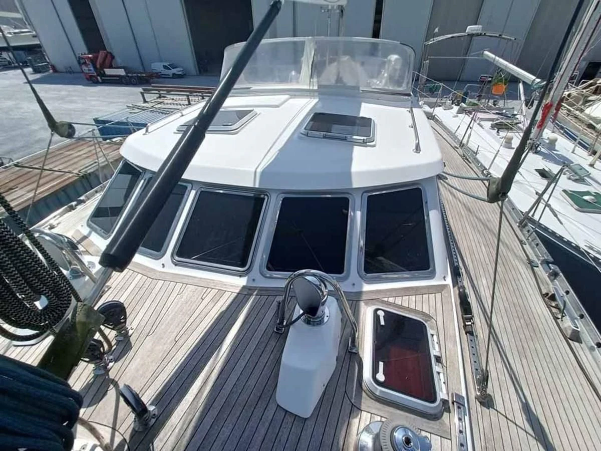 the inside of a car aboard PLUM Yacht for Sale