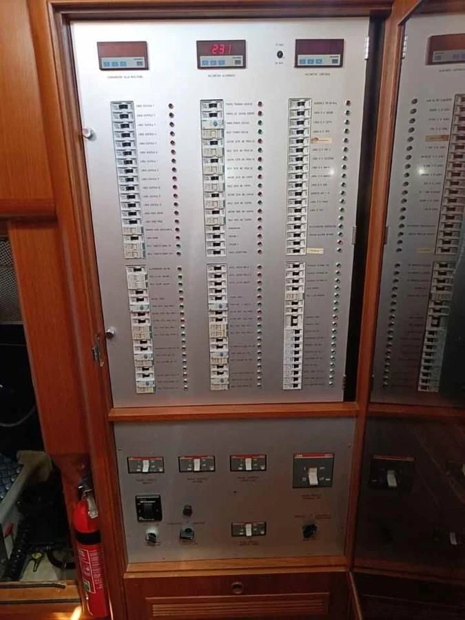 a computer monitor with a screen aboard PLUM Yacht for Sale