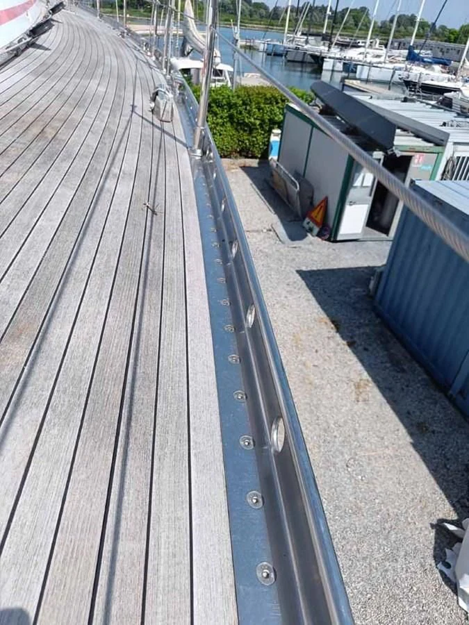 a deck with a grill and a grill on it aboard PLUM Yacht for Sale