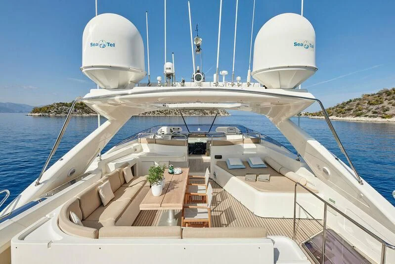 a white boat with white domes aboard PAREAKKI Yacht for Sale