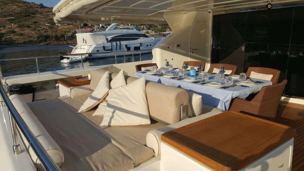 a room with a table and chairs aboard PAREAKKI Yacht for Sale
