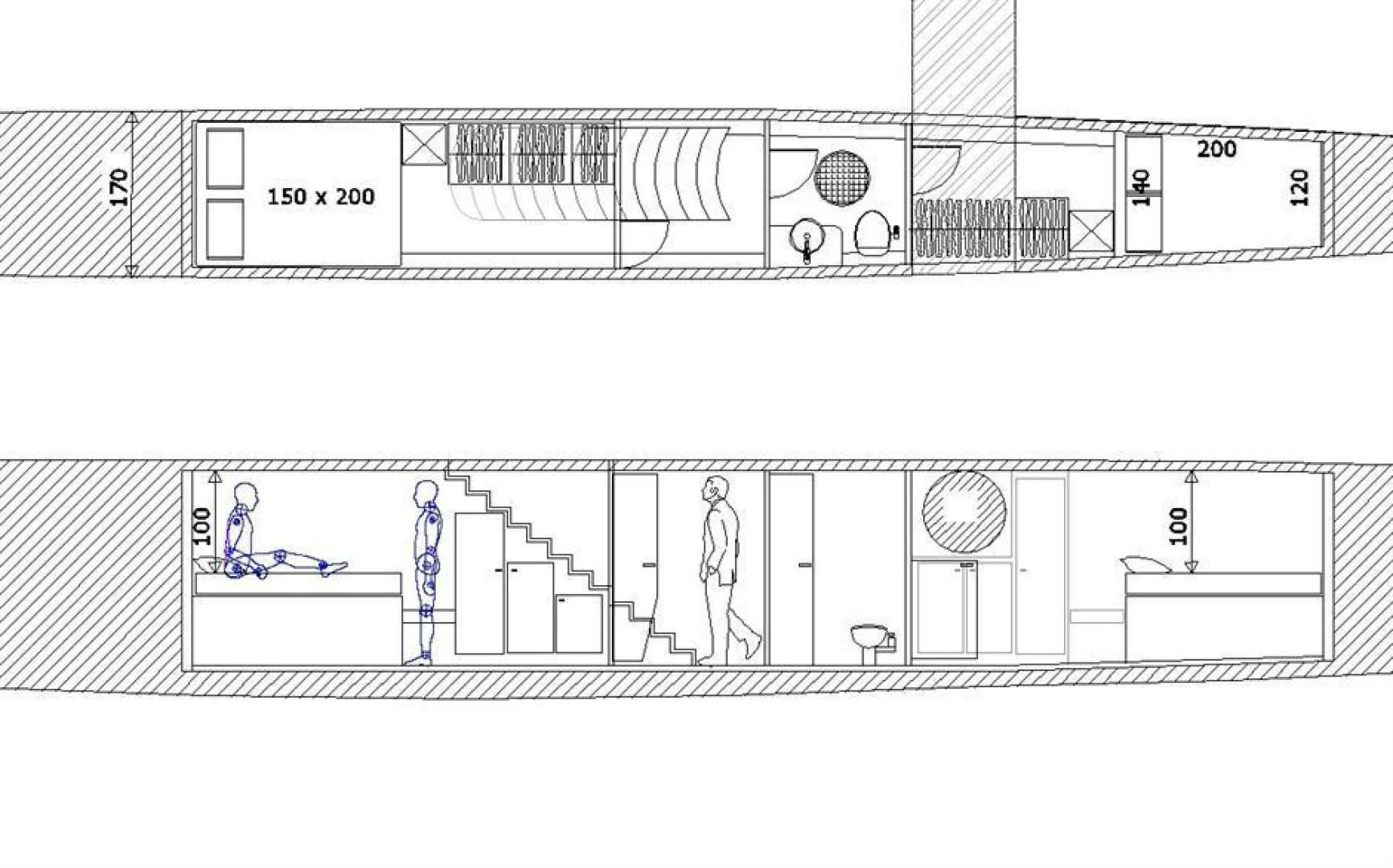 diagram, engineering drawing aboard HELICAT RED Yacht for Sale