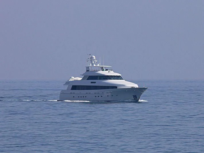 a white boat in the water aboard SIDRA Yacht for Sale